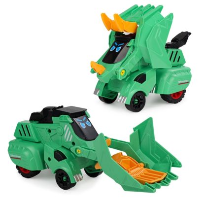 Inertial Collision Deformation Dinosaur Toy Car, Colour: Triceratops Green