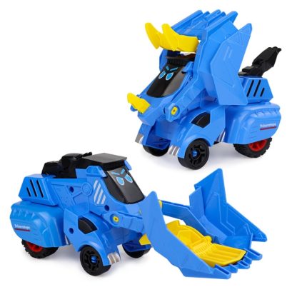 Inertial Collision Deformation Dinosaur Toy Car, Colour: Triceratops Blue