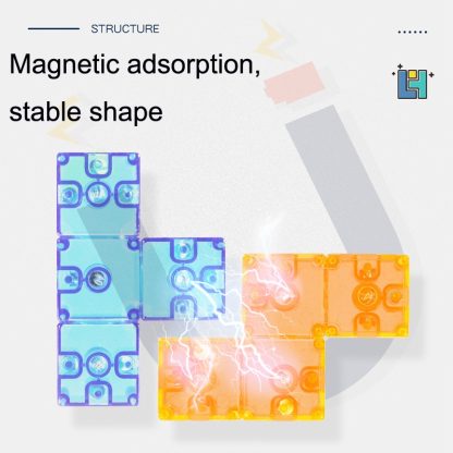 YJ8392 Puzzle Early Education Magnetic Building Block Magic Cube(Transparent) - Image 3