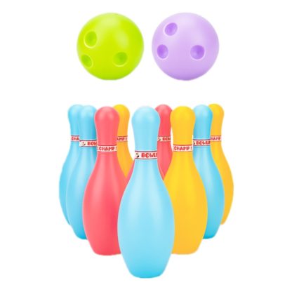 3 Sets Children Sports Recreation Plastic Bowling Toy Set, Size: 12cm