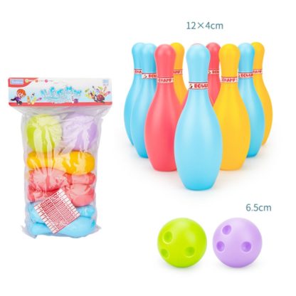 3 Sets Children Sports Recreation Plastic Bowling Toy Set, Size: 12cm - Image 2