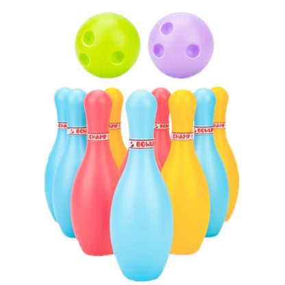 3 Sets Children Sports Recreation Plastic Bowling Toy Set, Size: 18cm