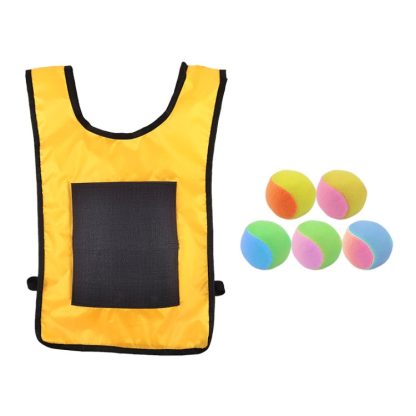 Children Dodgeball Vest For Parent-child Outdoor Games With 5 Balls, Specification: Small (Yellow)