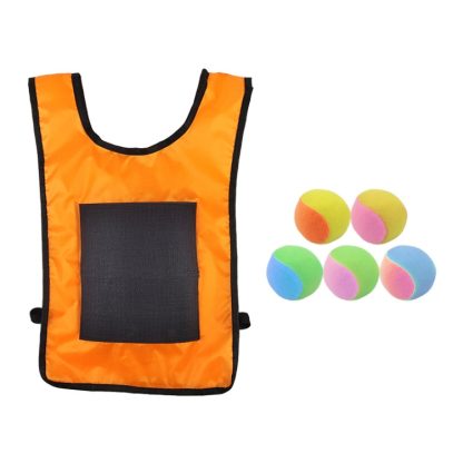 Children Dodgeball Vest For Parent-child Outdoor Games With 5 Balls, Specification: Small (Orange)