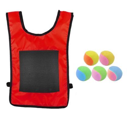 Children Dodgeball Vest For Parent-child Outdoor Games With 5 Balls, Specification: Large (Red)