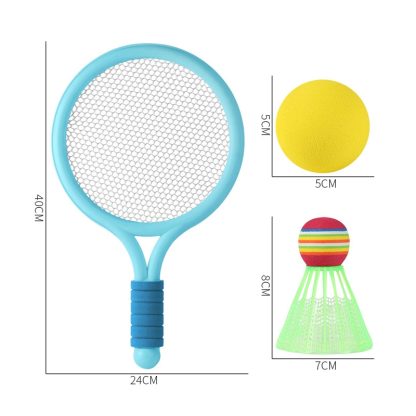 2 Pairs Children Badminton Tennis Racket Outdoor Sports With Two Balls(Green) - Image 3