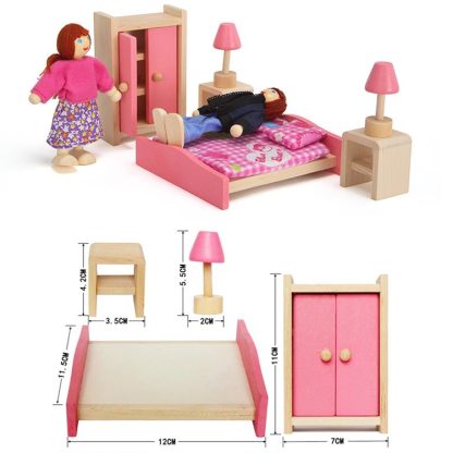 Pretend Play Mini Simulation Children Small Furniture Doll House Toy(Bedroom) - Image 2