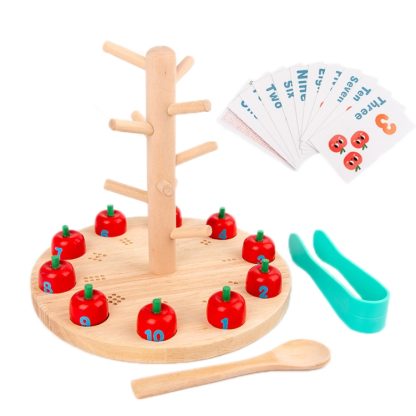 Wooden Toys For Children Early Education Mathematics Cognitive(Apple Picking)