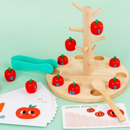 Wooden Toys For Children Early Education Mathematics Cognitive(Apple Picking) - Image 2