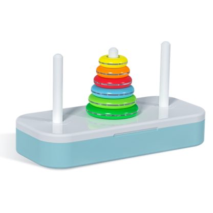 Qiyi Tower of Hanoi Puzzle Geometric Stacker Kids Developmental Toy,Style:  6 Layers