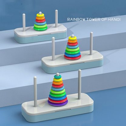 Qiyi Tower of Hanoi Puzzle Geometric Stacker Kids Developmental Toy,Style:  6 Layers - Image 2