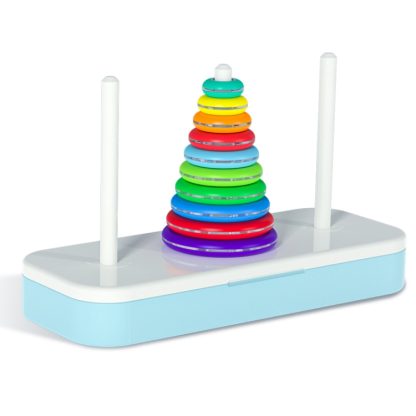 Qiyi Tower of Hanoi Puzzle Geometric Stacker Kids Developmental Toy,Style: 10 Layers