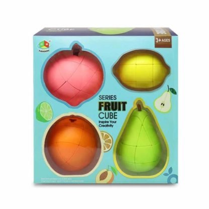 FanXin Fruit 3x3x3 Magic Cube  Educational  Cube Toys for Children,Style: Peach Pear Orange Lemon Set