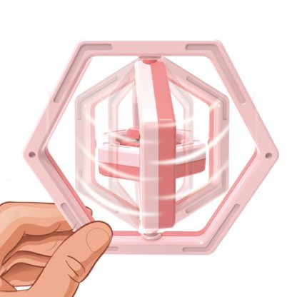 2 PCS Hexagonal 3D Infinite Flip Finger Decompression Educational Toy(Pink)