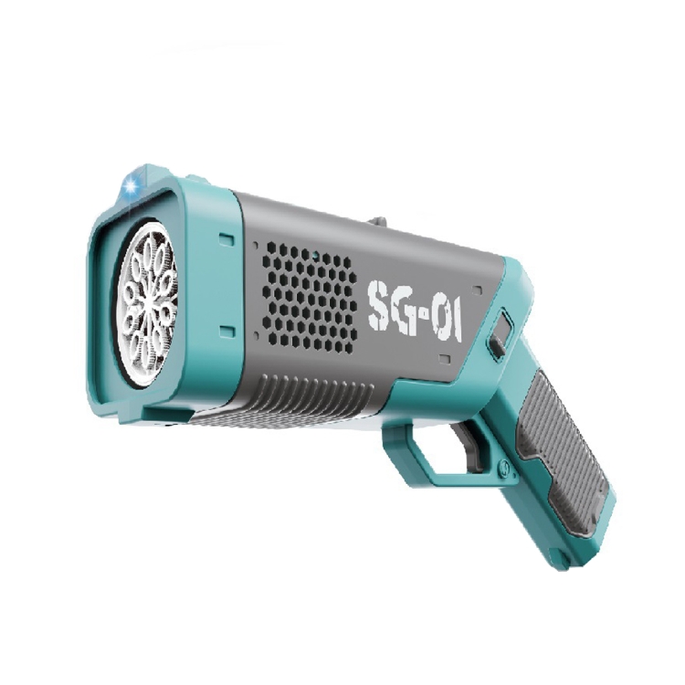 10 Holes Electric Light Fully Automatically Handheld Bubble Machine(Light Blue)