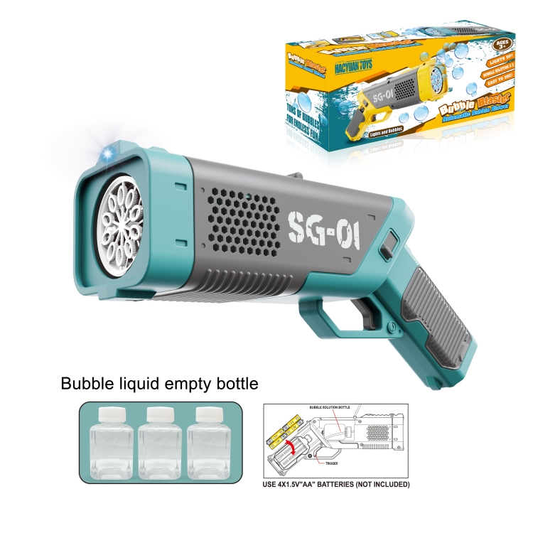 10 Holes Electric Light Fully Automatically Handheld Bubble Machine(Light Blue) - Image 2