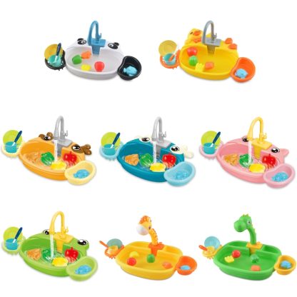 Children Kitchen Toys Electric Circulating Water Dishwasher, Color: Dinosaur - Image 2