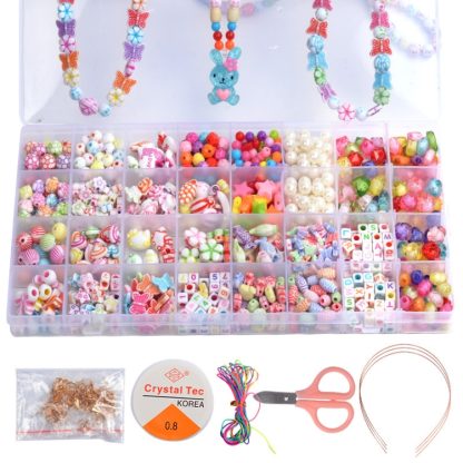 32 Grid  Acrylic Beaded Kids DIY Necklace Bracelet Toys Without Box