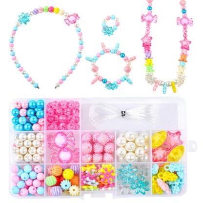 15 Grid  Acrylic Beaded Puzzle Toys Kids DIY Necklace Bracelet Toys