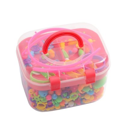 About 550pcs/box Beads Children Educational Toys DIY Handmade Beads(Boxed Red)