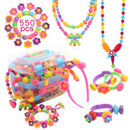 About 550pcs/box Beads Children Educational Toys DIY Handmade Beads(Boxed Red) - Image 3