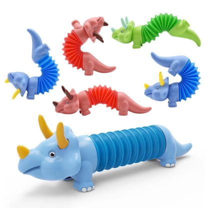 5 PCS Deformation And Stretching Dinosaur Student Decompression Toy(Blue) - Image 2