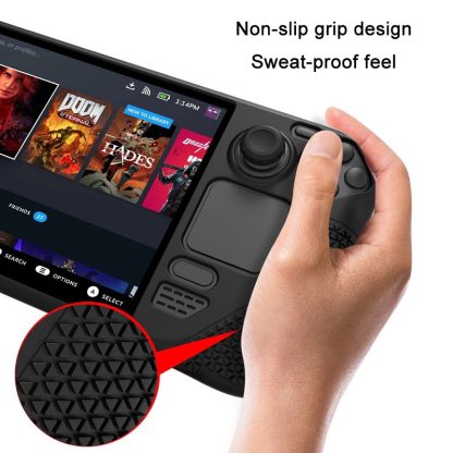 All-Inclusive Silicone Cover With Button Cap For Steam Deck(Black) - Image 3