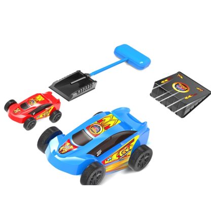 Pedal Catapult Launch Aerodynamic Car Parent-child Outdoor Competitive Racing, Color: Blue + Red Car