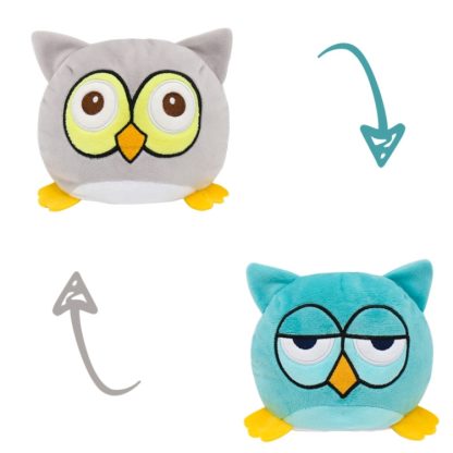 Reversible Flip Plush Toy Soft Cute Animal Flip Doll, Color: Blue Gray Owl