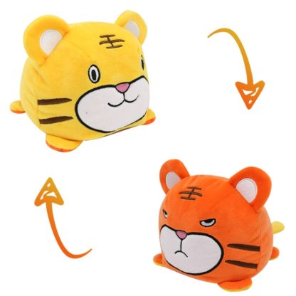 Reversible Flip Plush Toy Soft Cute Animal Flip Doll, Color: Orange Tiger