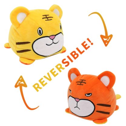 Reversible Flip Plush Toy Soft Cute Animal Flip Doll, Color: Orange Tiger - Image 2