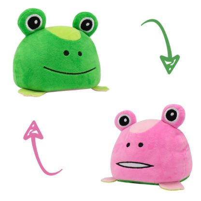 Reversible Flip Plush Toy Soft Cute Animal Flip Doll, Color: Green Frog