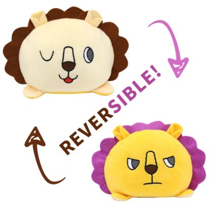 Reversible Flip Plush Toy Soft Cute Animal Flip Doll, Color: Yellow Lion turn toys - Image 2