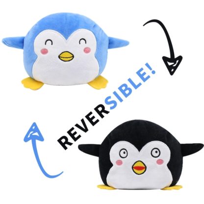 Reversible Flip Plush Toy Soft Cute Animal Flip Doll, Color: Black Penguin - Image 2