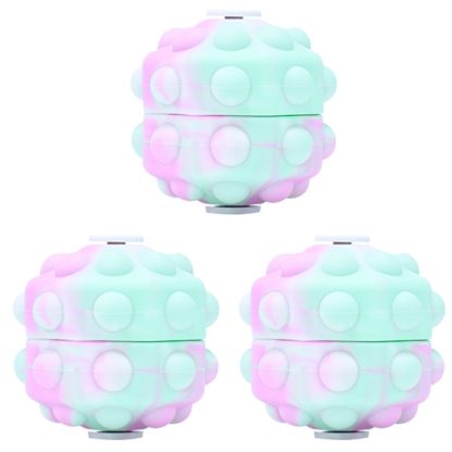 3 PCS Rotating Glowing Octagonal Silicone Ball Educational Toys, Specification: Glow 21 Seconds(Pink Green)