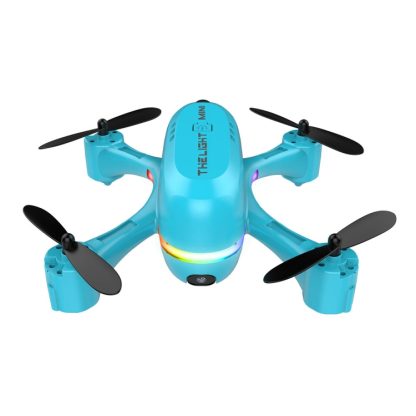 V6 Mini 4K HD Dual Camera Remote Control Aircraft Optical Flow Positioning Quadcopter with a Battery(Blue)