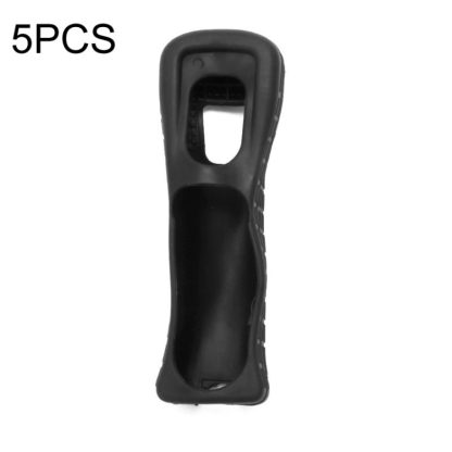 5 PCS For Nintendo Wii Remote Right Hand Controller Silicone Cover Case(Black)