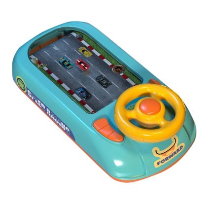 Children Steering Wheel Simulation Driving Toy Educational Electric Desktop Game Machine, Style: USB Edition (Green)