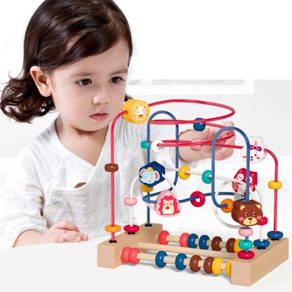 Children Beads Around Multifunctional Puzzle Block Toys, Style: Animal - Image 2