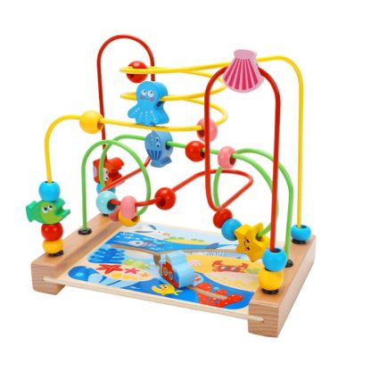 Children Beads Around Multifunctional Puzzle Block Toys, Style: Ocean