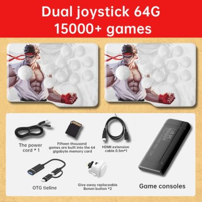 K9 Game Console Home TV Double Battle Simulator 64G Table Control Edition Built-in 15000 Games - Image 2