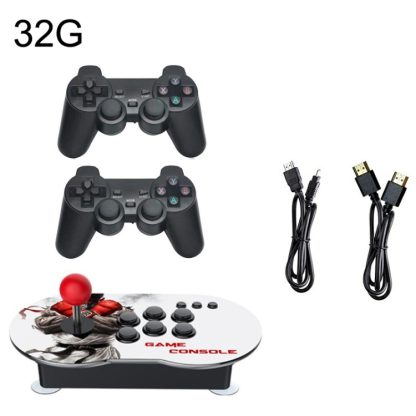 MANTE1 MT6 TV Console Game Joystick Turret HD 4K Game 3 Persons 32G Built-in 10000 Games+Wireless Handle