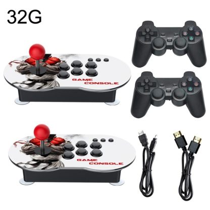 MANTE1 MT6 TV Console Game Joystick Turret HD 4K Game 4 Persons 32G Separating Machine+Wireless Handle+Splitter