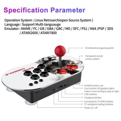 MANTE1 MT6 TV Console Game Joystick Turret HD 4K Game 4 Persons 32G Separating Machine+Wireless Handle+Splitter - Image 3