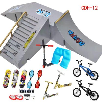 CDH-12 Mini Finger Bike Bicycle Finger Skateboards Skate Ramp Parts Set