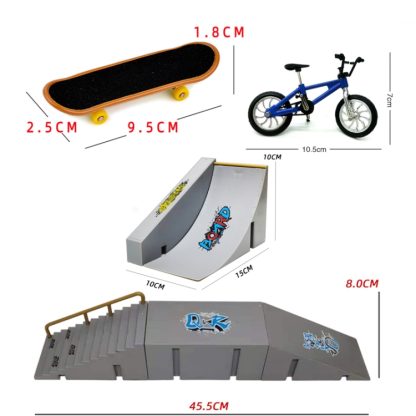 CDH-12 Mini Finger Bike Bicycle Finger Skateboards Skate Ramp Parts Set - Image 2