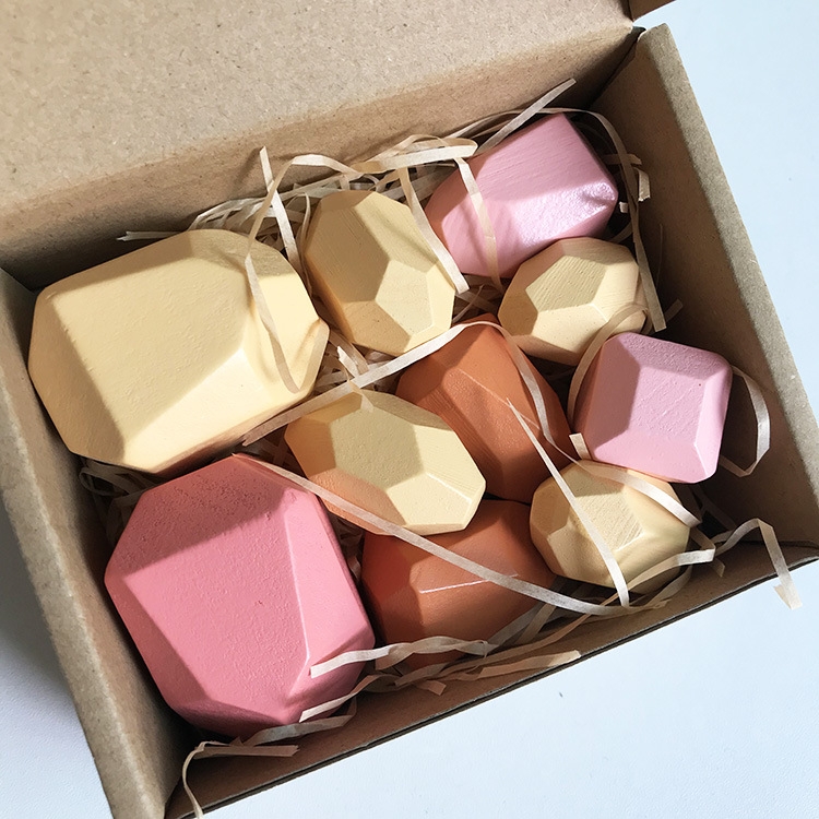 10 Grains Pine Color Children Early Teachings Stack Stone Building Blocks Wood Stack Stone Toys