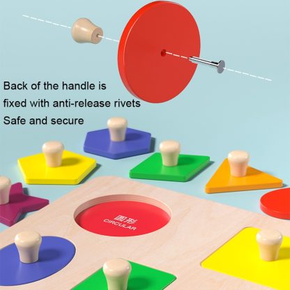 Mongolian Early Teachers Puzzle Blocks Shape Pairing Embedded Board, Style: Fruit Vegetable - Image 3