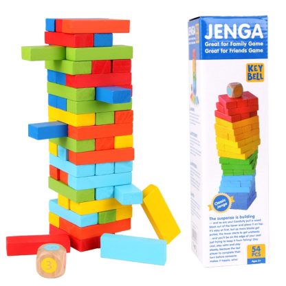 54pcs Colorful Stacked Tall Children Menochi Toy Desktop Game - Image 2