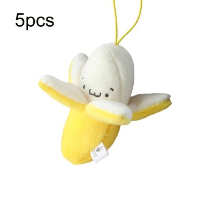 5pcs Peeled Banana Plush Fruit Toy Gift, Size: 5cm(Yellow)